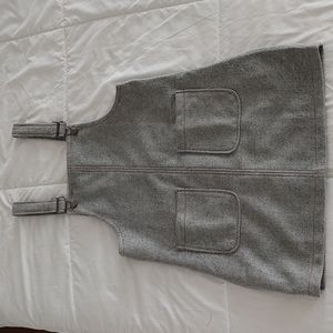 Qed London Womens Grey Wool Overall Dress